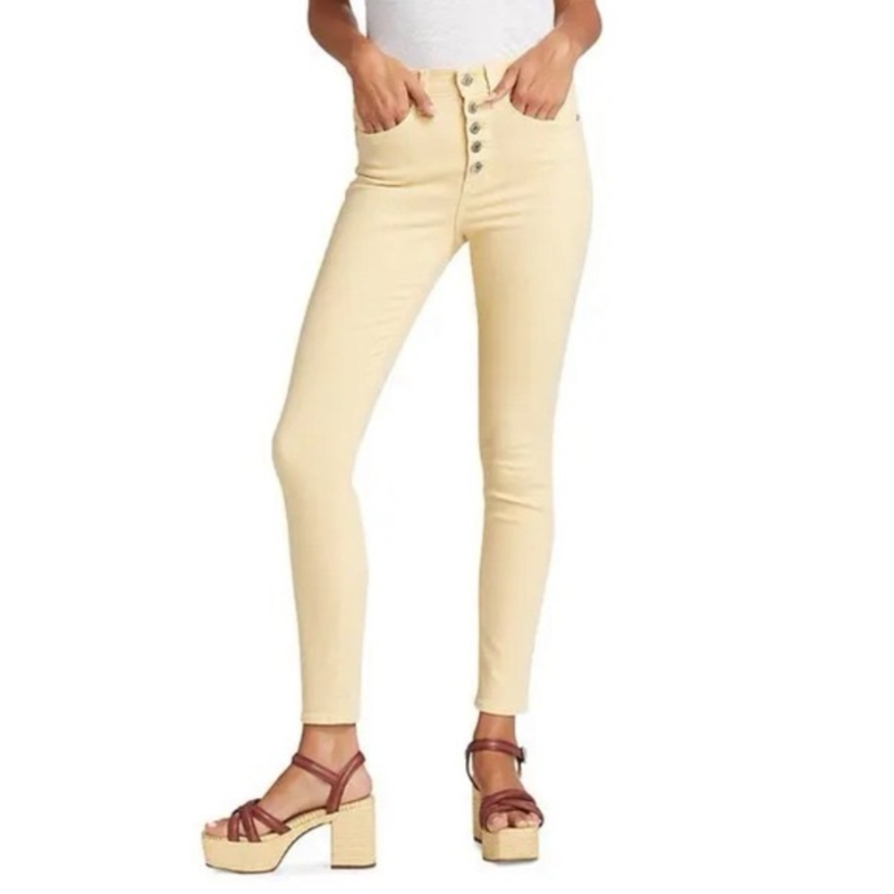 Veronica Beard Maera High-Rise Skinny Jeans in Mustard Size 25